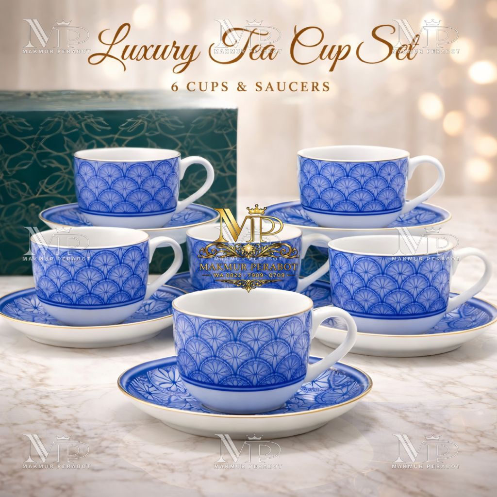 CANGKIR TEA SET FLORAL KOPIN