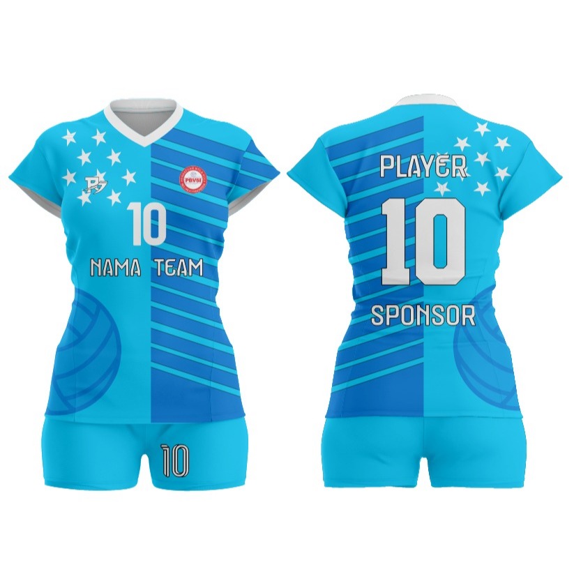 JERSEY VOLLY CEWEK BLUE, FULL PRINTING FREE NAMA & NOMOR