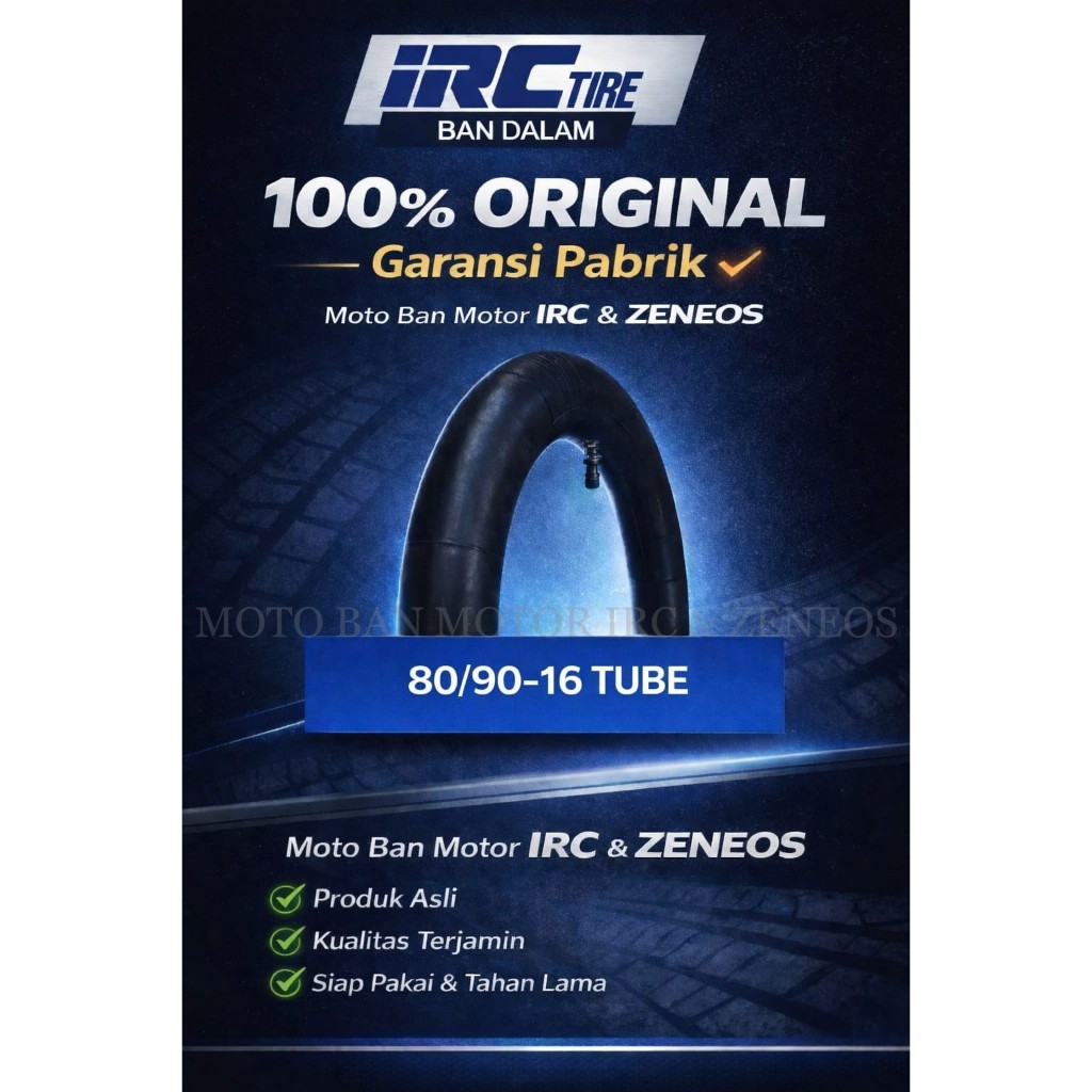 BAN DALAM MOTOR IRC RING 16 UKURAN (80/90-16) TUBE