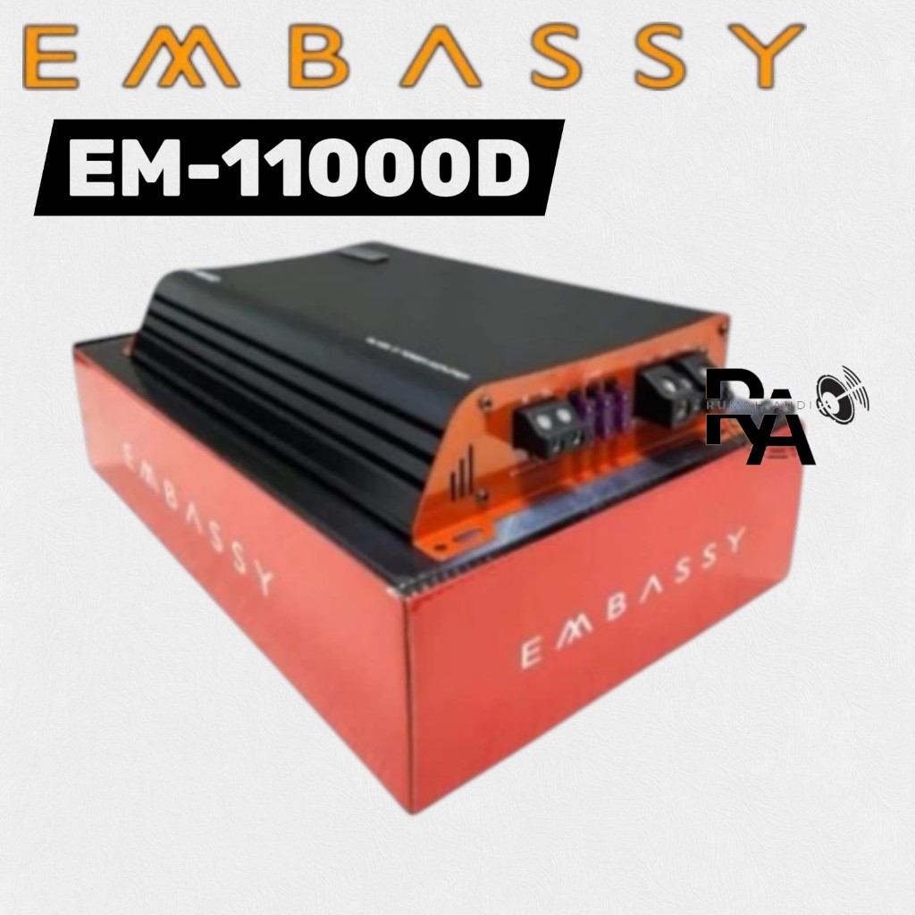 POWER EMBASSY EM-11000D Power Amplifier Monoblock Class D 1 Channel 1000W RMS Remote Control