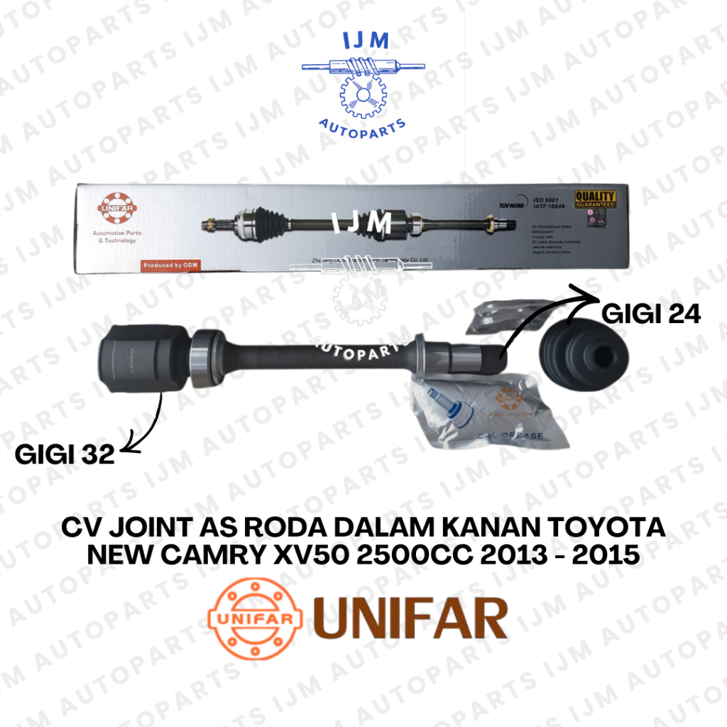 CV Joint As Roda Dalam Kanan Toyota New Camry XV50 2.5 2013 - 2015 Unifar