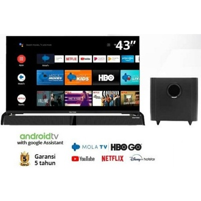 [CIANJUR] LED TV POLYTRON Smart Android Cinemax Soundbar 43BAG9959