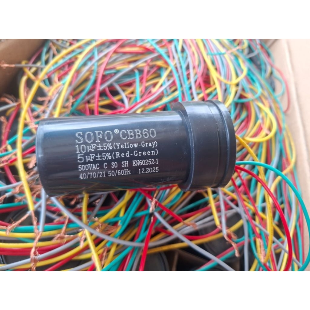 KAPASITOR ORI Sofo PWM851 PWM8556 PWM8567 Capasitor Stater Mesin Cuci 2 Tabung Polytron Original