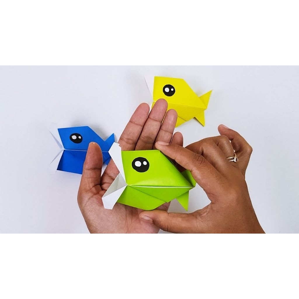 Kerajinan Origami Bentuk Ikan/Paper Garland 3D Fish/Kerajinan Sekolah