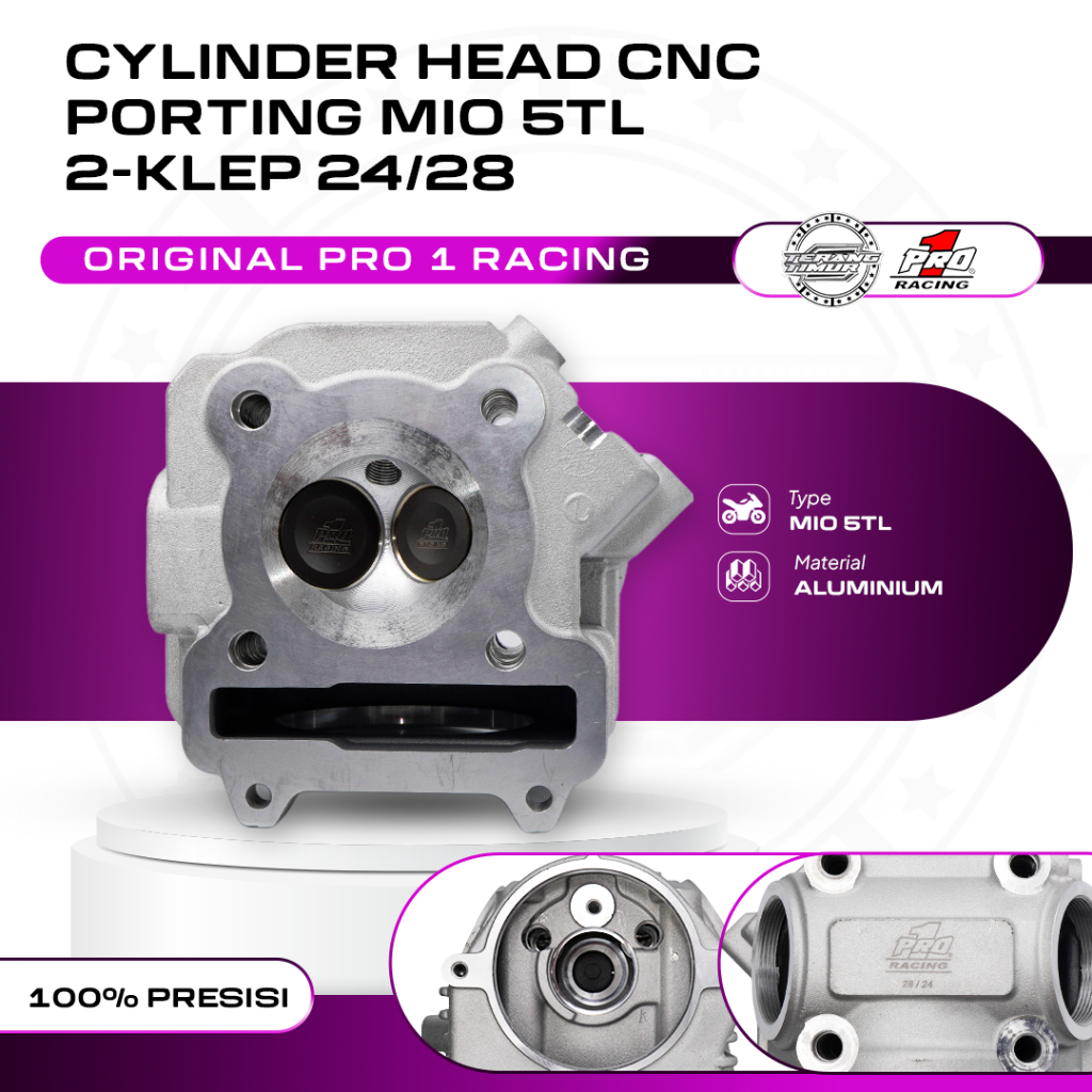 CYLINDER HEAD CNC PORTING MIO 5TL 2KLEP 24/28 PRO1 RACING