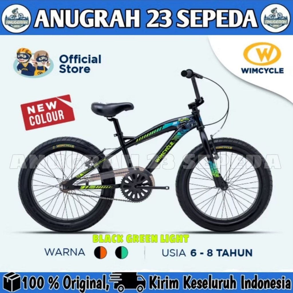 Sepeda Anak Laki BMX WIMCYCLE BIGFOOT BIG FOOT LIGHT 20 Inch Ban Jumbo 3.0