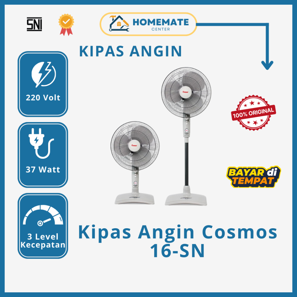 Kipas Angin Cosmos 16-SN Kipas Angin Twino 2in1 Stand Fan & Desk Fan 16 Inch - Kipas Angin Cosmos 16