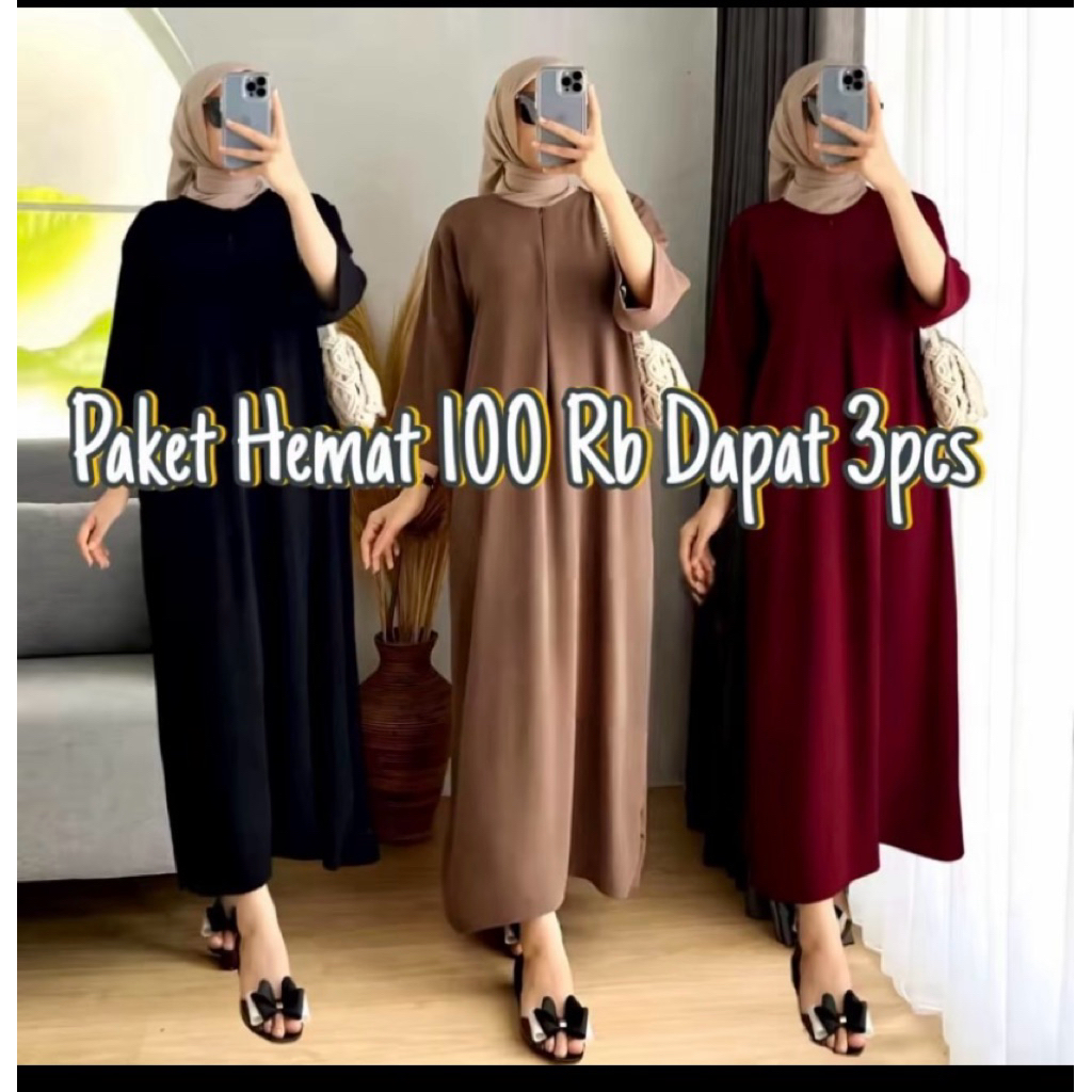 Pusat Paket Hemat Daster Gamis 100 dapat 3pcs termurah