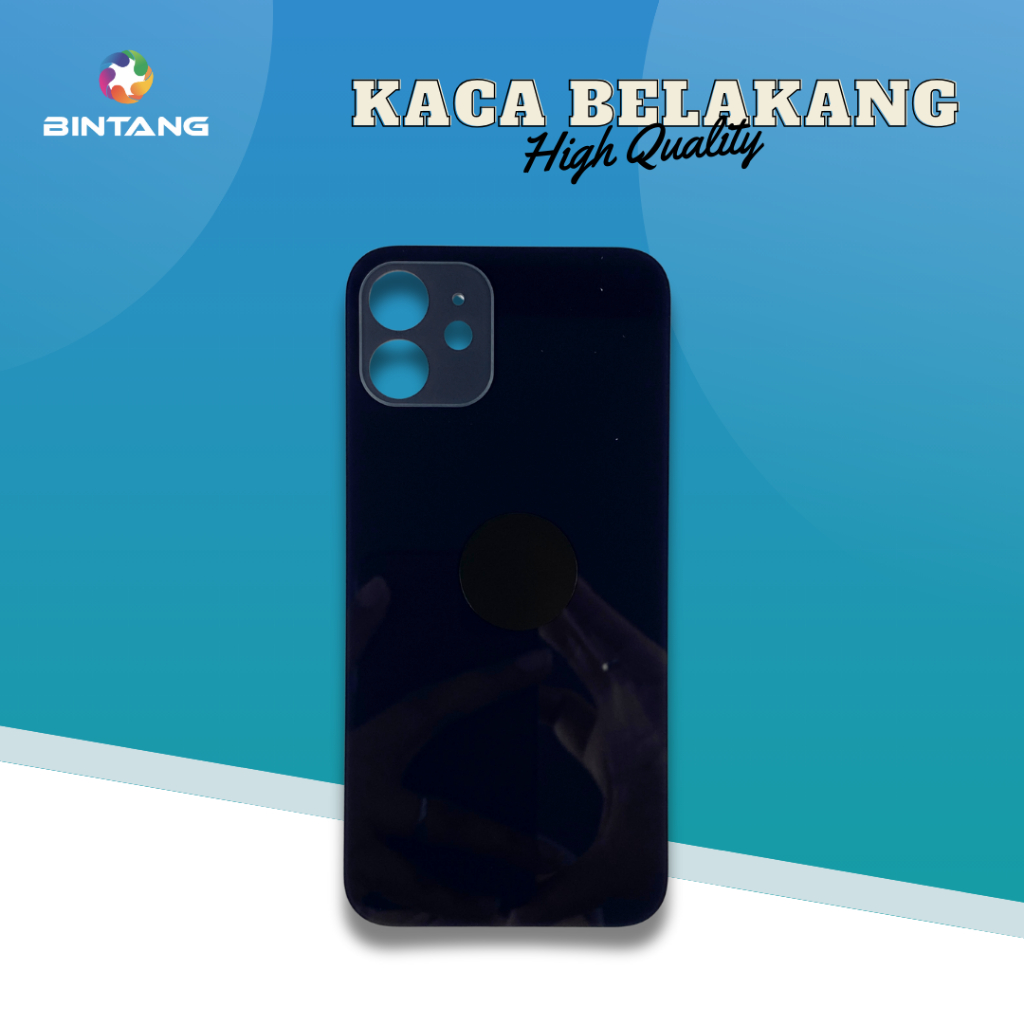 BACK COVER/BACK DOOR/BACK GLASS/BACK HOUSING/PENUTUP BELAKANG HITAM IPHONE 12