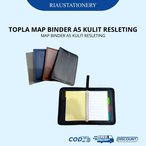 Topla A5 Map Binder Kulit Resleting