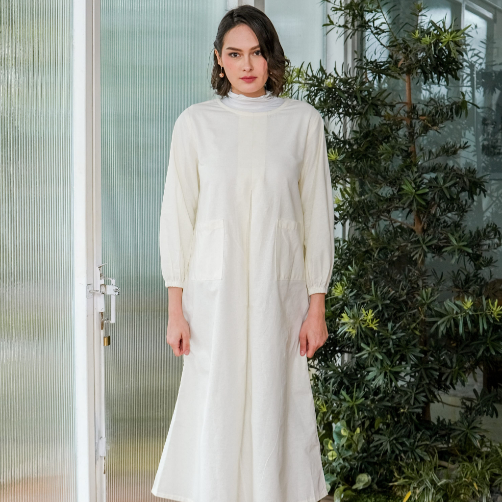 Asiro Wilda Linen Dress Gaun Wanita Gamis Session Ramadhan Baju Lebaran 2026 Gamis Linen Gamis Panja