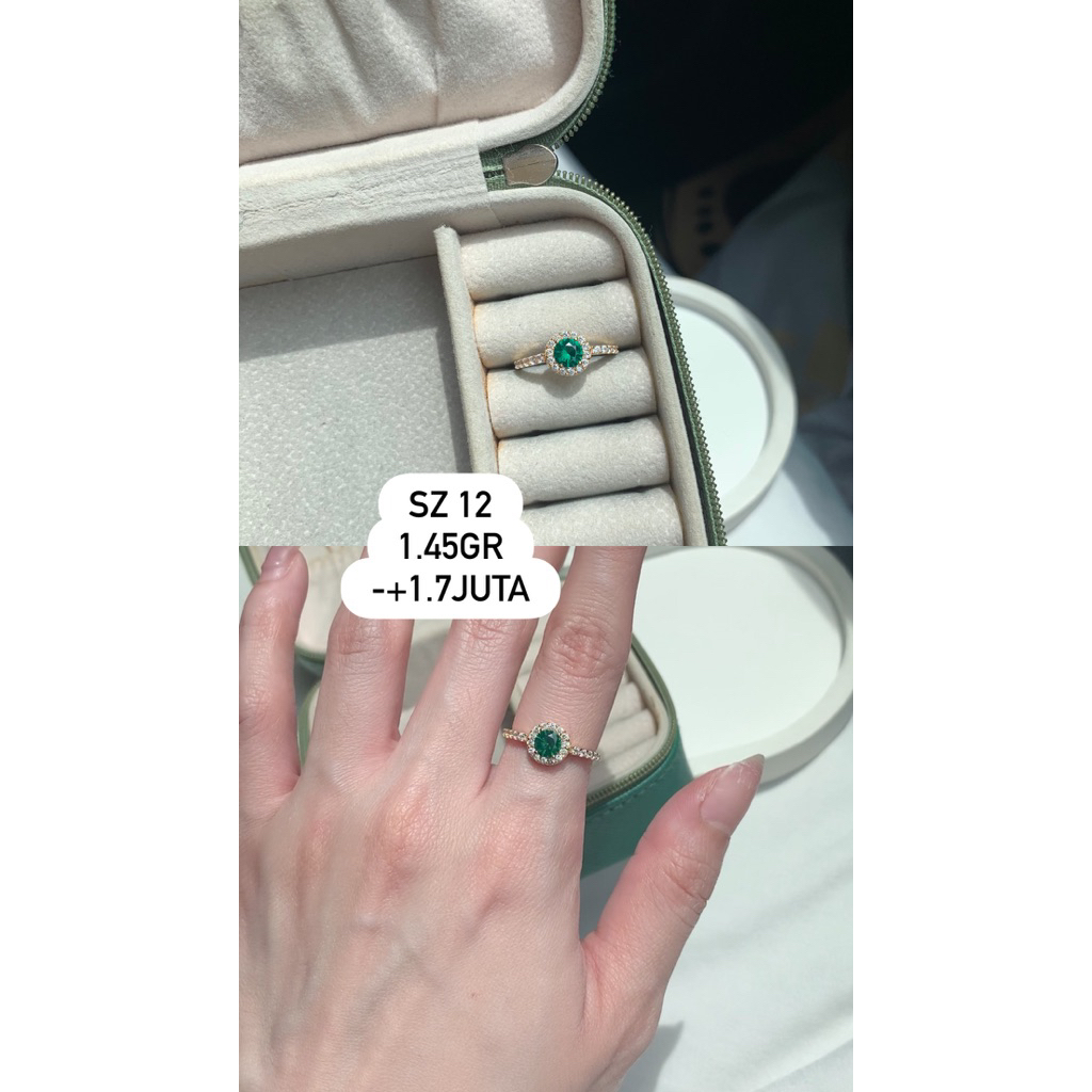 Cincin Round Series (emerald Green) ring