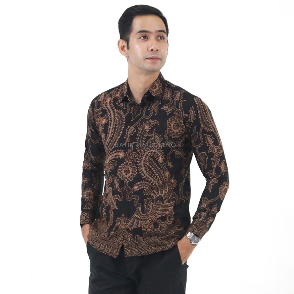 Batik Prabuseno - Batik Pria Lengan Panjang Slimfit Motif Airlangga