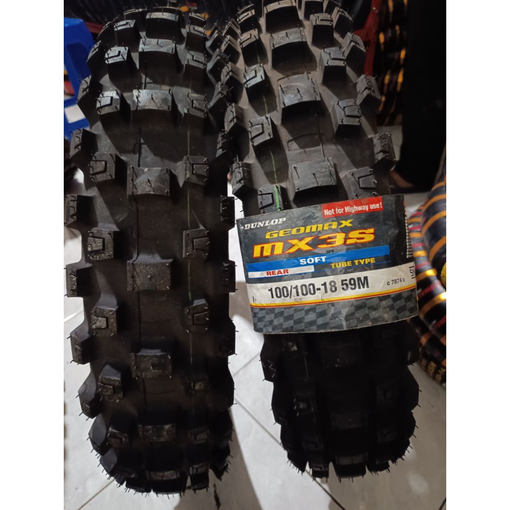 PROMO CUCI GUDANG BAN TRAIL SHOFT COMPOUND DUNLOP GEOMAX MX3SR 80/100-21 & 100/100-18