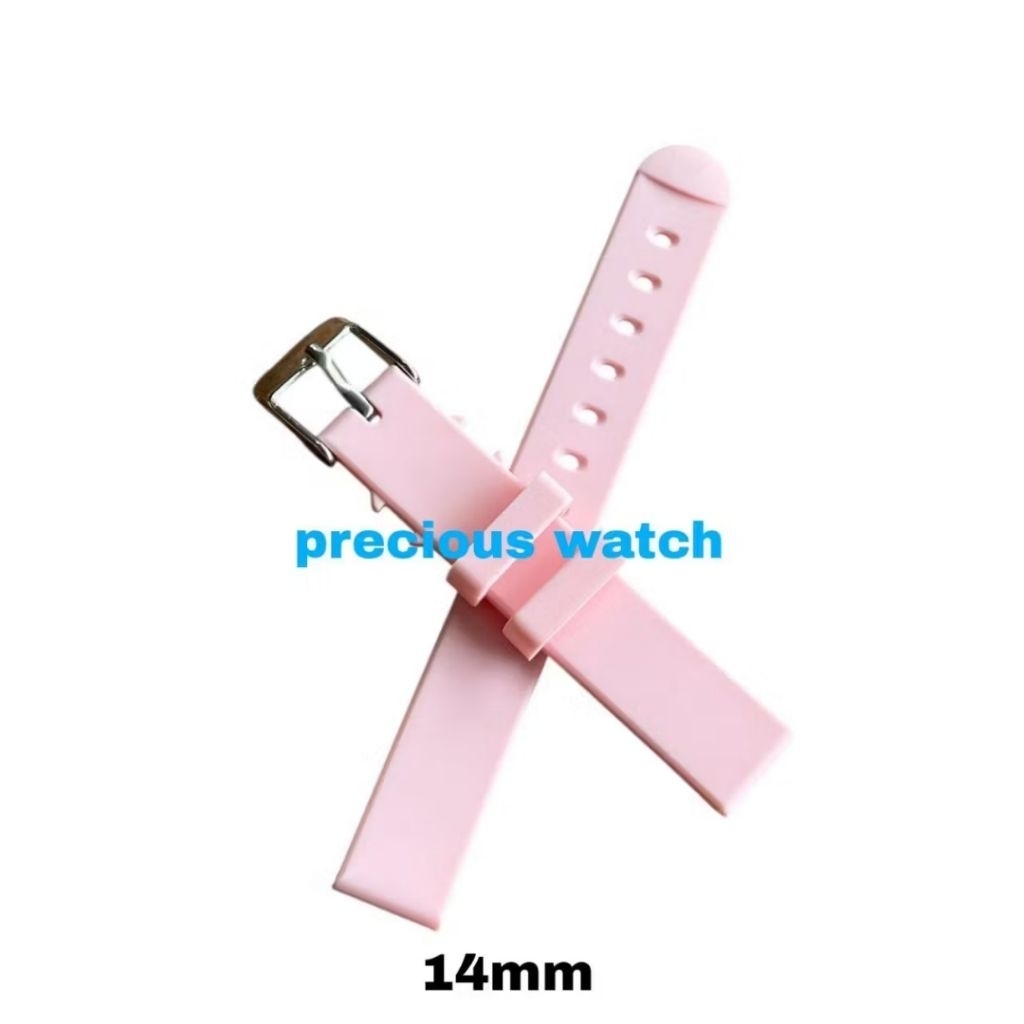 Strap Tali Jam Tangan Karet Universal Warna PINK polos bs utk Q&Q q&q QNQ qnq qq Casio dan lainnya U