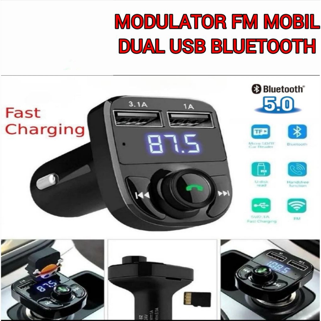 MODULATOR FM MOBIL DUAL USB BLUETOOTH, FLASHDISK, MICRO SD