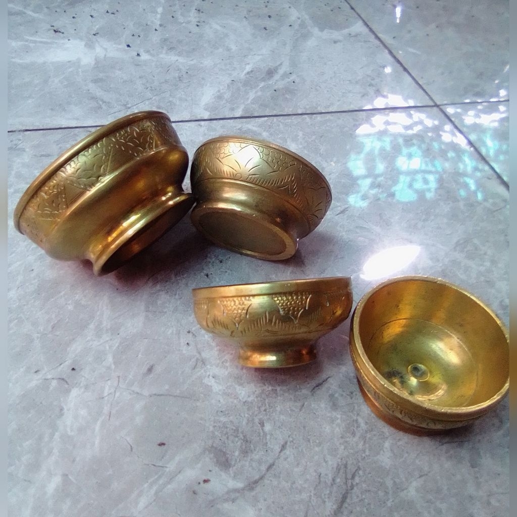Mangkuk Mini Bokor Kuningan Kuno Antik Preloved