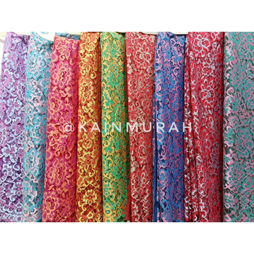 kain brokat chantily premium/kain brokat lace/kain brokat semi prancis