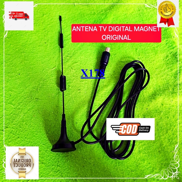 X178 ANTENA TELEVISI LED MAGNETIK TV DIGITAL KABEL 3 METER MAGNET ORI 100% INDOR INDOOR SUPER JERNIH