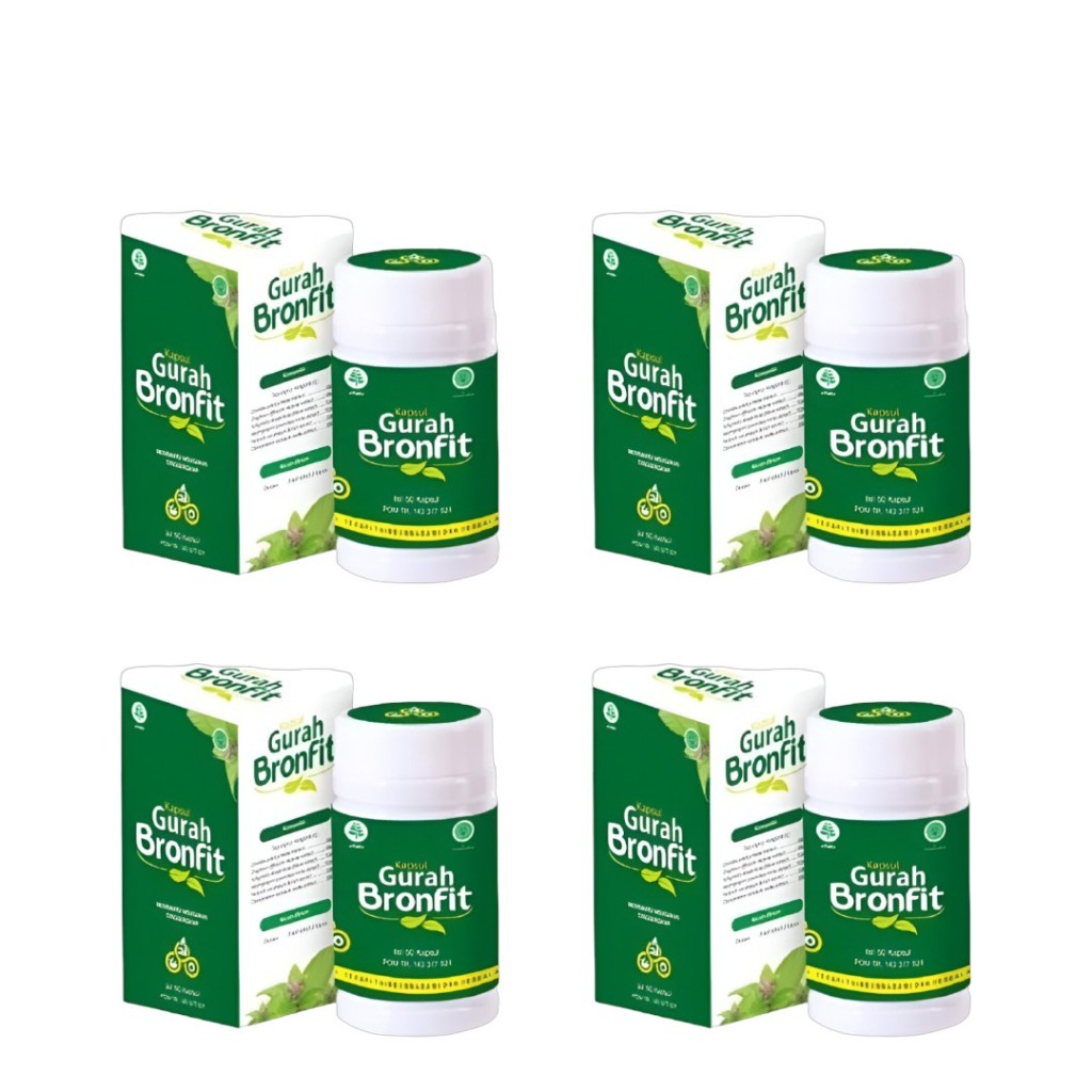 4 PCS Gurah Bronfit Naturafit 50 Kapsul Herbal Pernapasan Alami