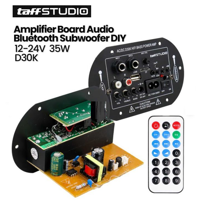 Kit Speaker Aktif  D30K 35W 2 Mic Amplifier Board Audio Bluetooth USB TF DIY Kit Power Amplifier