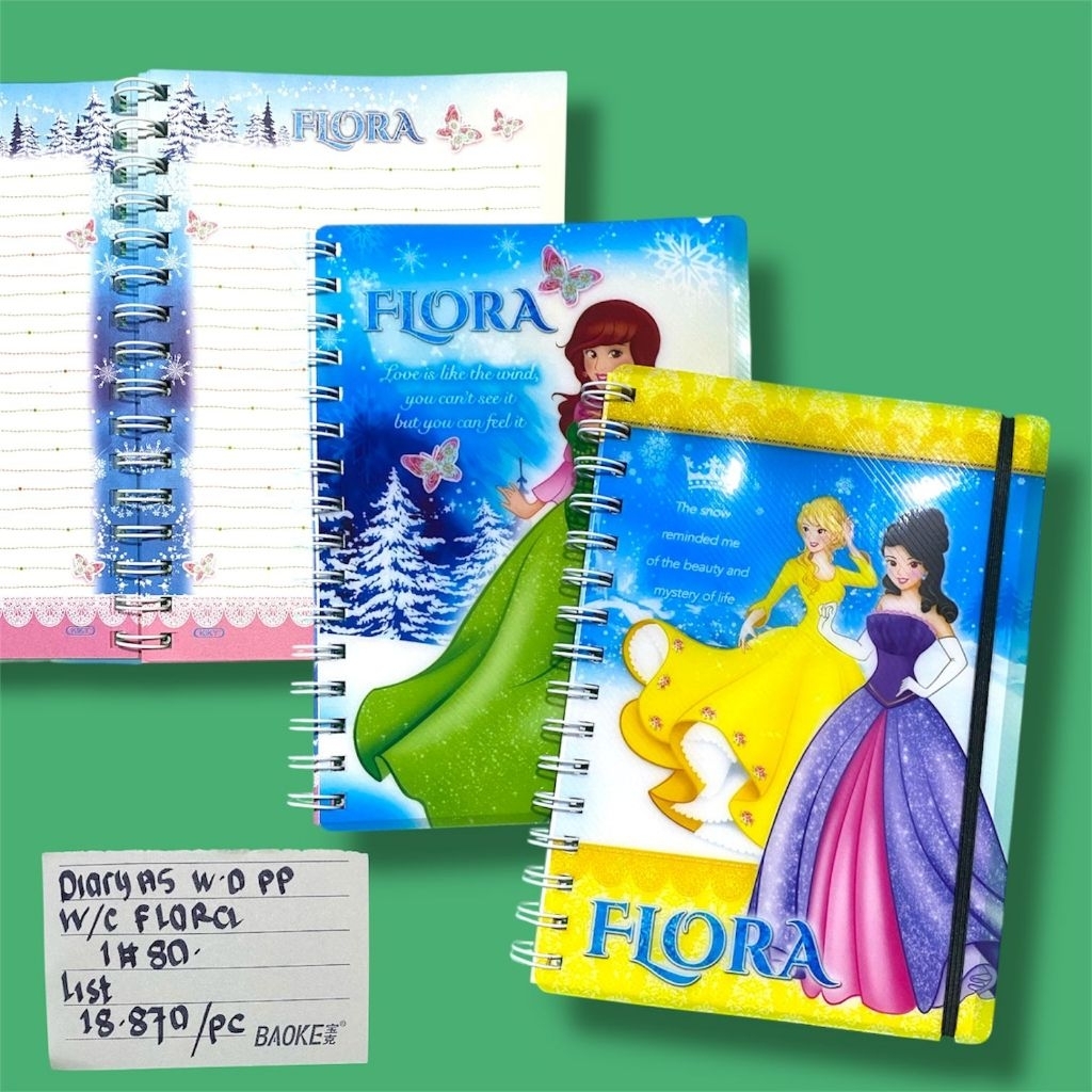 (1PC) NOTE BOOK MOTIF FLORA UKURAN A5/ BUKU CATATAN