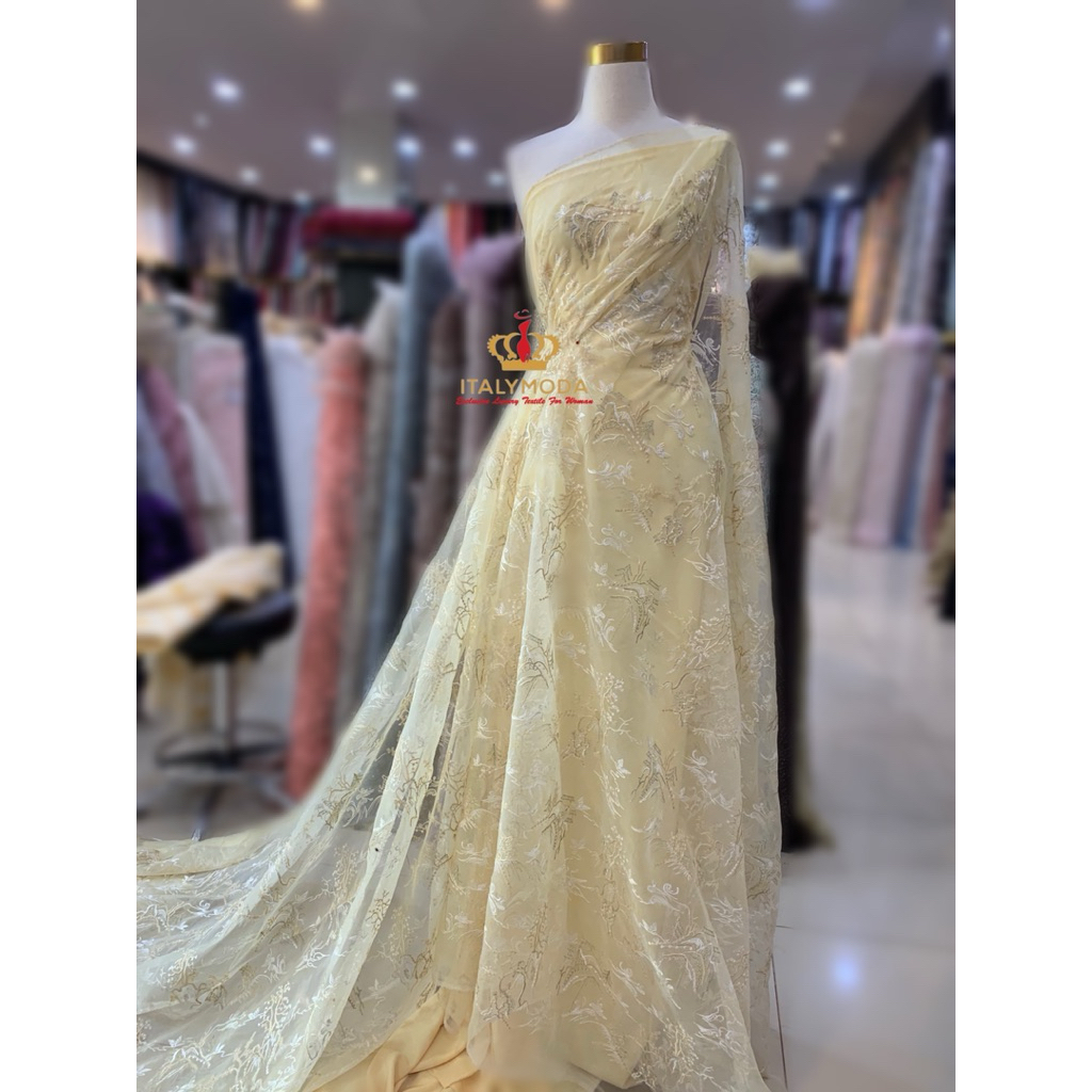 Bahan kain Organza bordir/ Bahan organza bordir