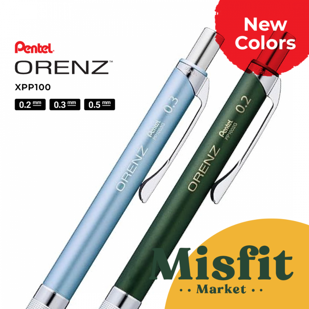 Pentel ORENZ METAL GRIP Mechanical Pencil 0.2 0.3 0.5 mm Pensil Mekanik
