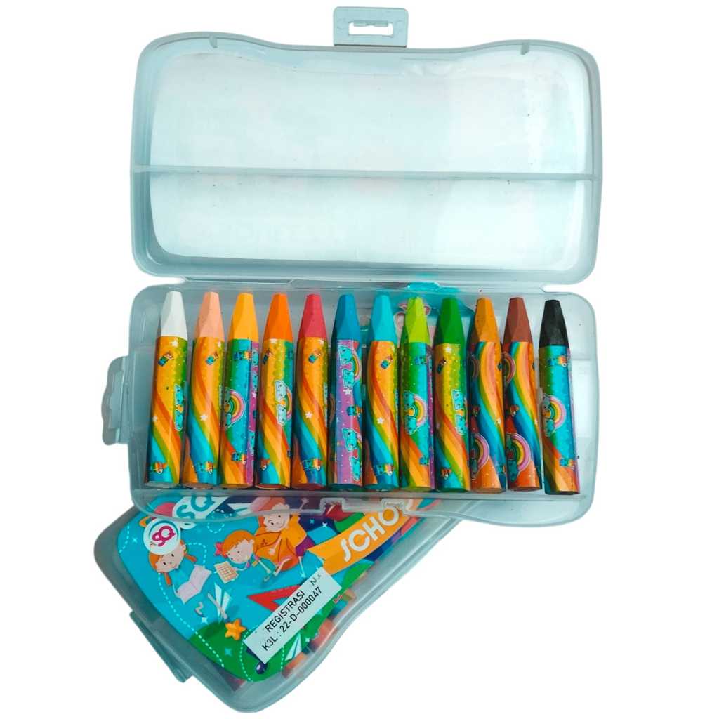 Krayon SQUEEZY Oil Pastel SQ-12W 12 Warna Melukis Seni Kering Oil Pastel 12 Warna