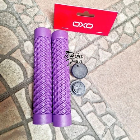 GRIP HANDGRIP SEPEDA HANFLAT OXO KARET UNGU 58 15cm Sparepart Sepeda Termurah