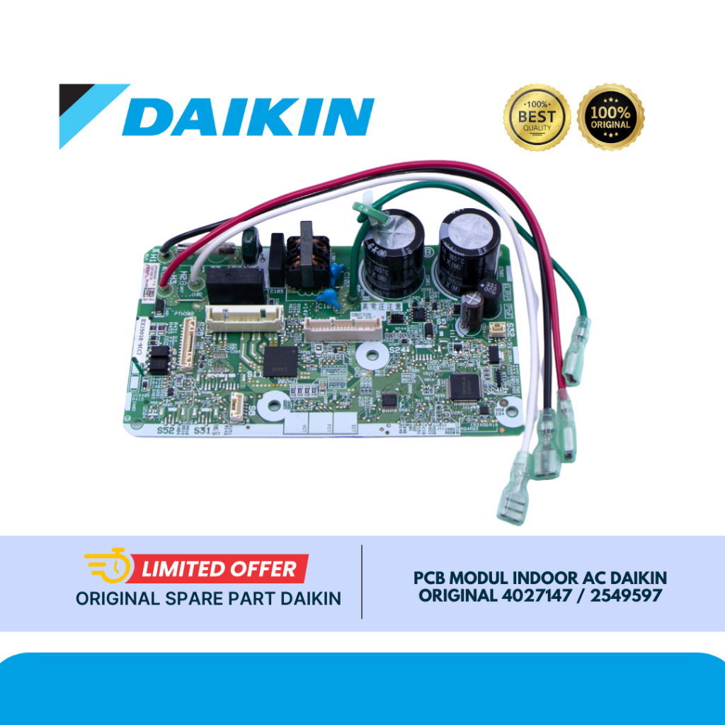 PCB MODUL INDOOR AC DAIKIN FTKQ15UVM4 INVERTER ORIGINAL 4027147 / 2549597