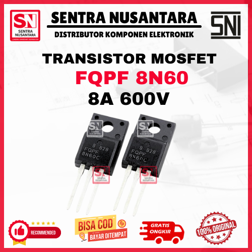 TR Mosfet 8N60 10N60 12N60 ORIGINAL | FQPF8N60 FQPF10N60 FQPF12N60 | 8A 10A 12A 600V | TR ASLI PREMI