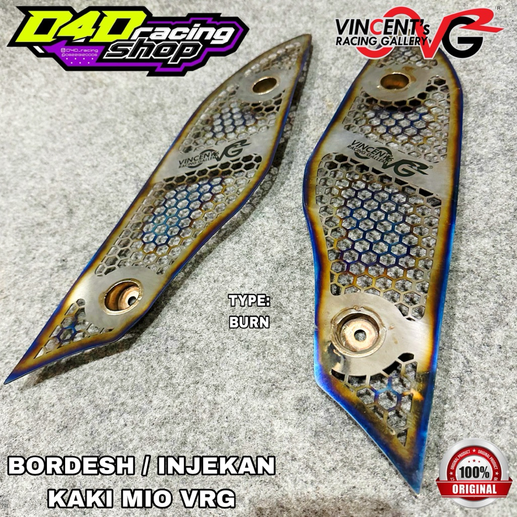 BORDESH INJEKAN KAKI YAMAHA MIO VRG BURN VRG ORIGINAL VINCENT RACING GALLERY AKSESORIS MOTOR STAINLE