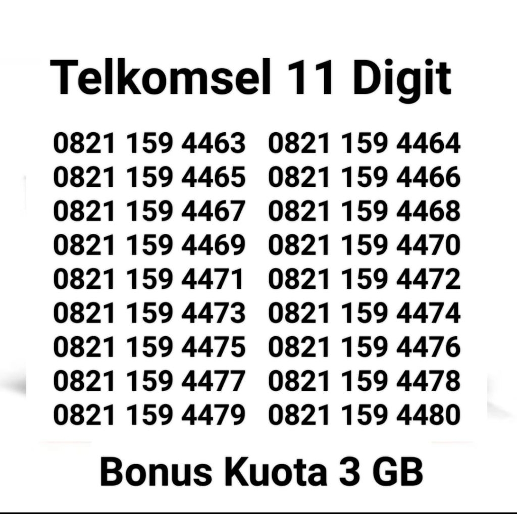 Kartu Perdana Telkomsel 11 Digit