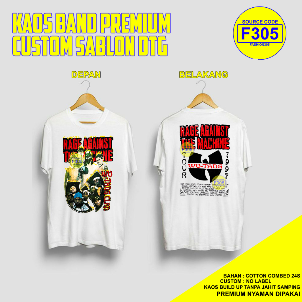 KAOS BAND VINTAGE RATM PREMIUM CUSTOM SABLON DTG