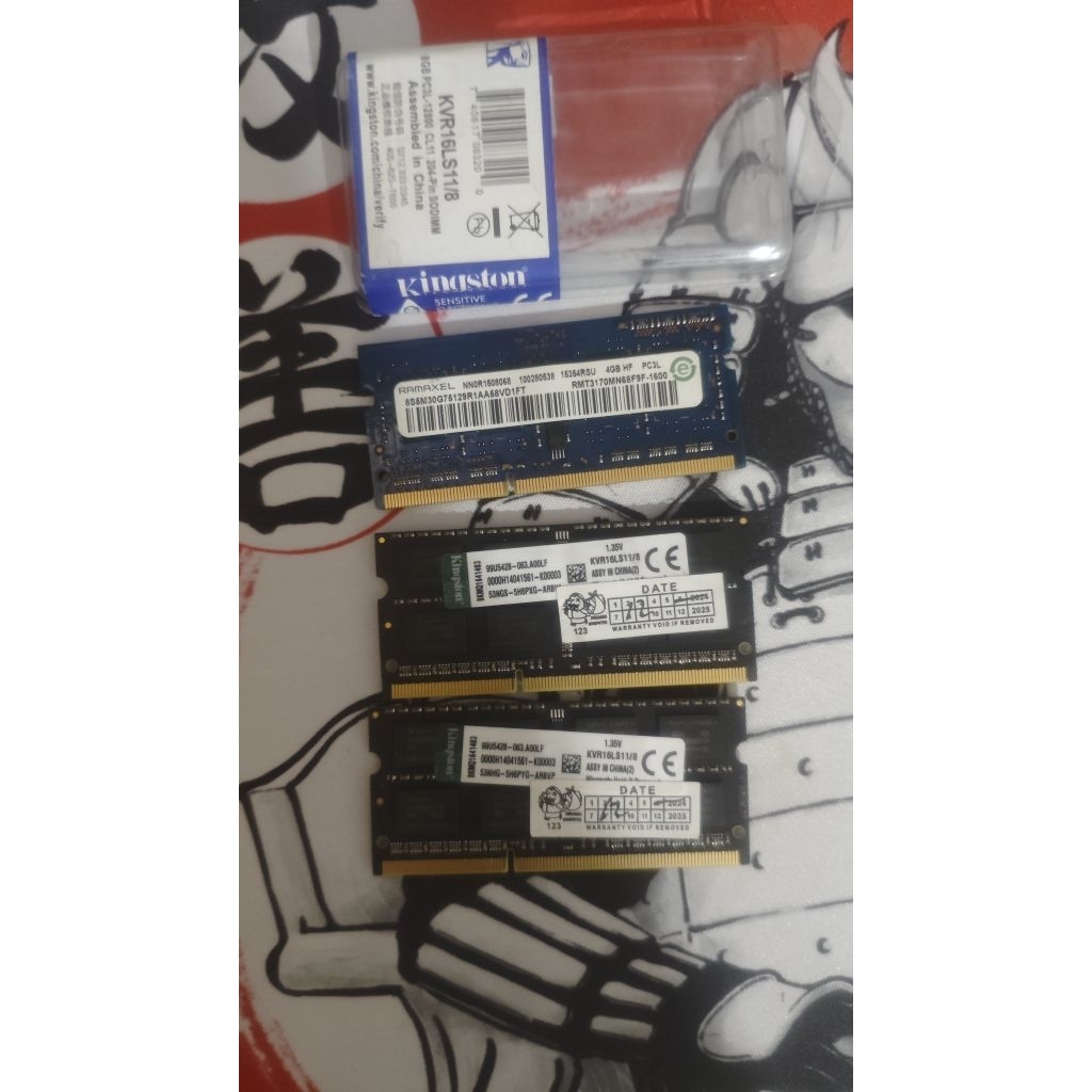 RAM KINGSTON SODIMM DDR3L 8GB 1600Mhz + RAM DDR2 4GB
