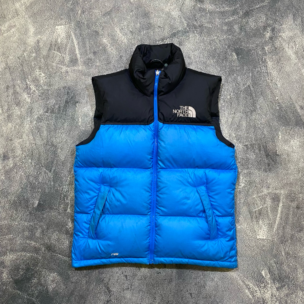 the north face down vest blue