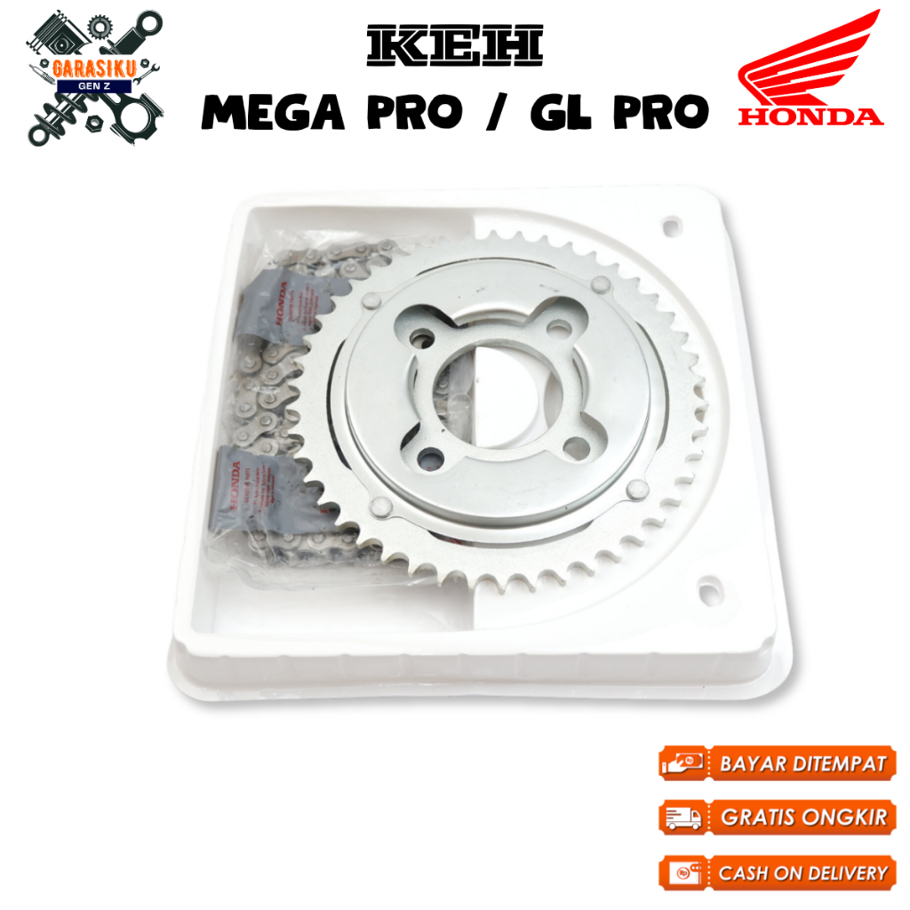 gear set megapro primus - gir belakang megapro - Gear Set megapro gir rantai Honda GL Pro - KEH