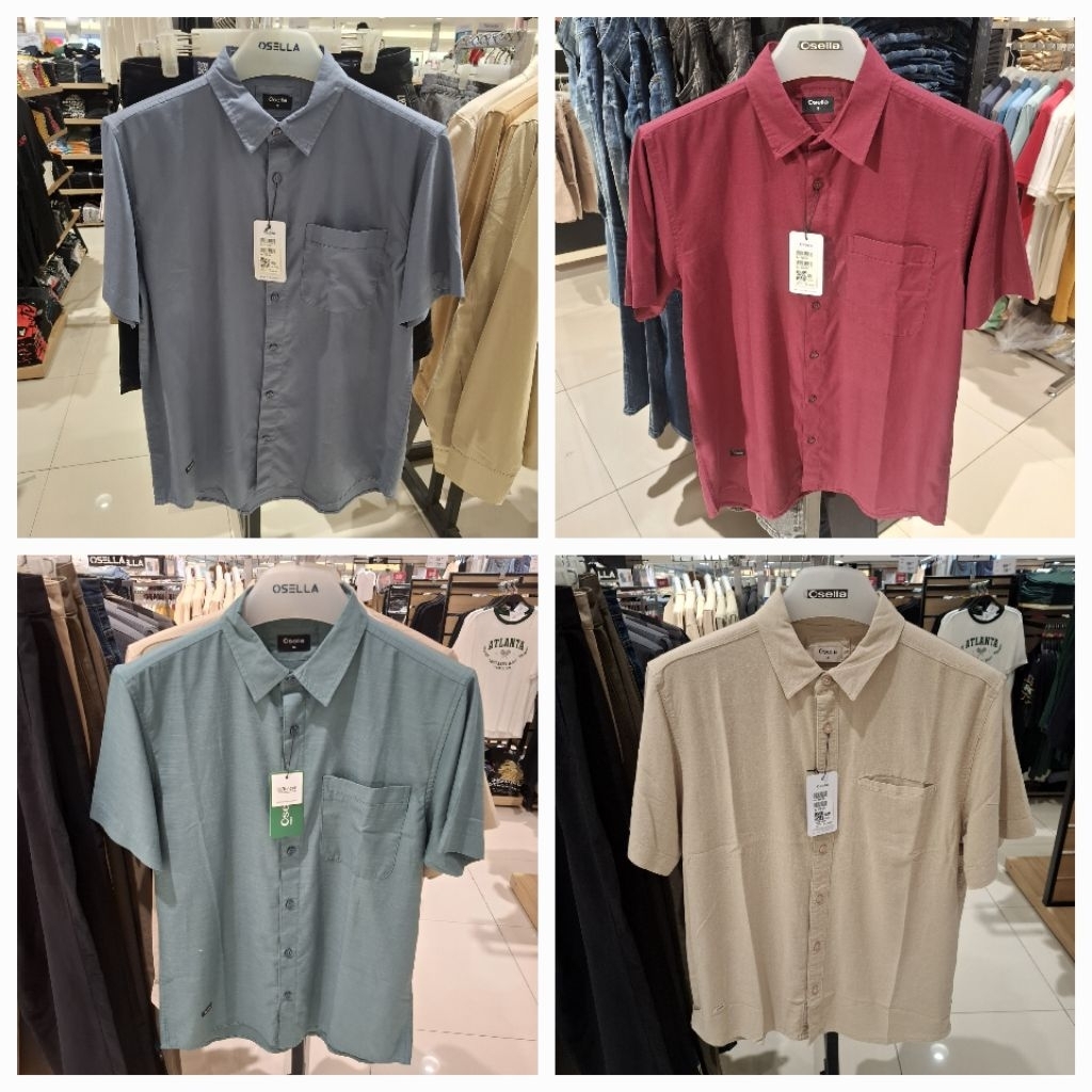 Osella Baju Kemeja Lengan Pendek Pria Dewasa Polos Original
