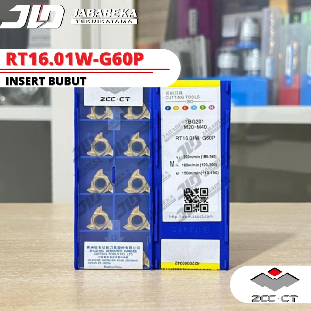 RT16.01W-G60P Insert Milling Bubut Ulir Drat Luar / Kanan RT 16 01 W - G60P ZCC.CT Original