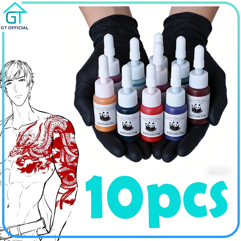 Tinta Tato Full Set Tato Tinta Profesional Ink Tatto Tatoo Ink Pewarnaan Cepat Tato Kulit Kecantikan
