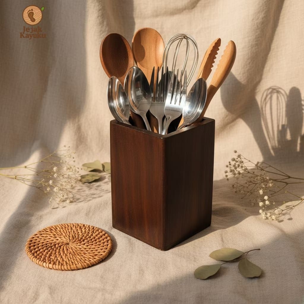 Kotak Pensil Kayu/ Tempat Sutil Kayu / Tempat Pensil / Kotak Serbaguna