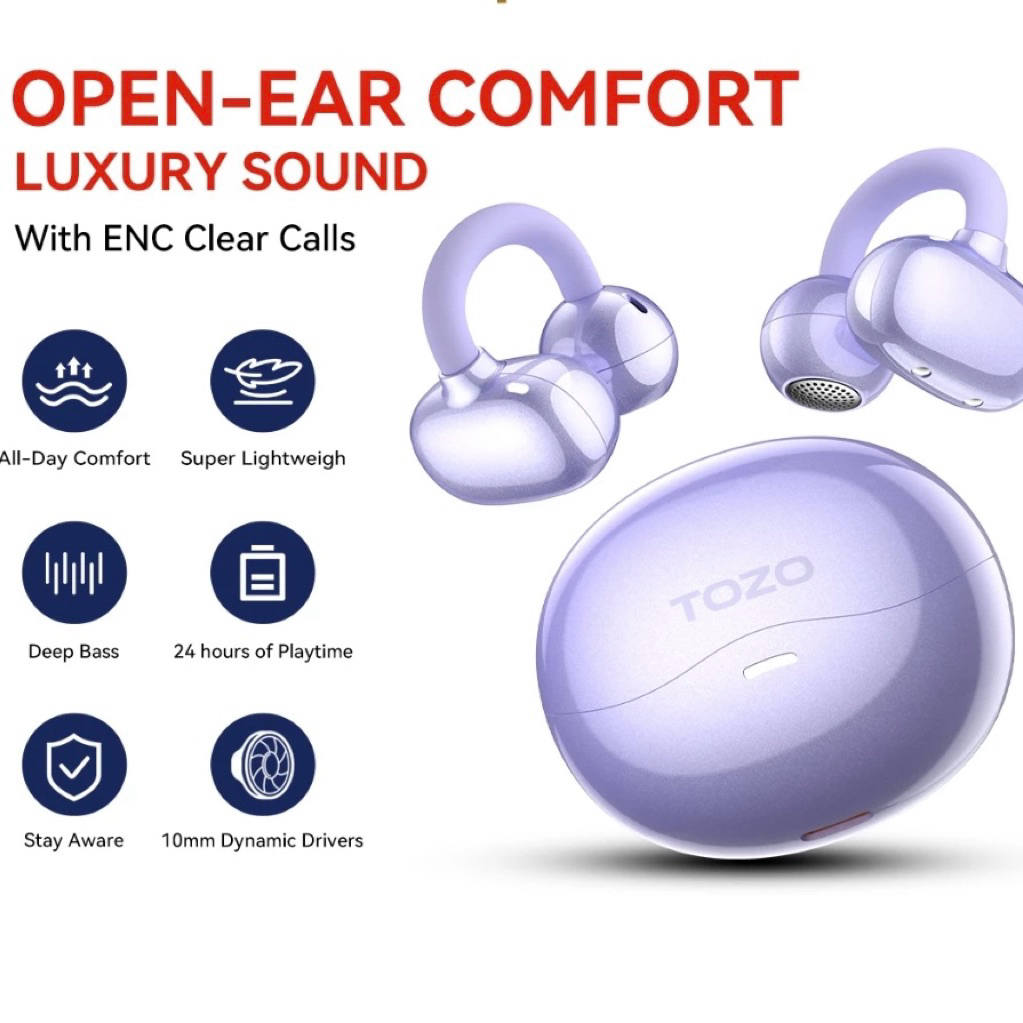 TOZO OpenOrb Open-Ear Bluetooth Earbuds