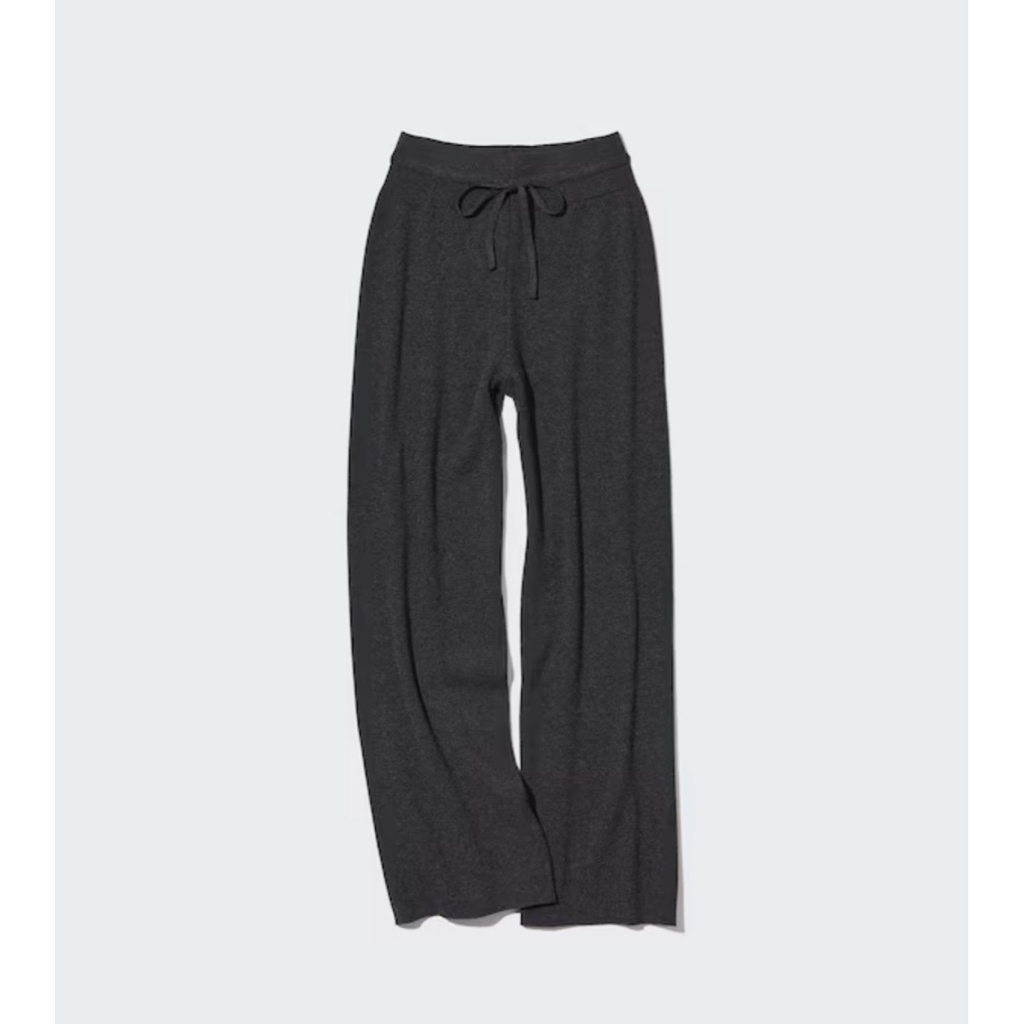 Black Knit Ribbed Pants UNIQLO