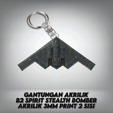 gantungan akrilik"b2 spirit stealth bomber"akrilik 3mm print 2 sisi diameter 13cm