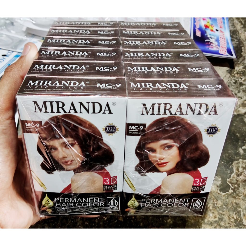 Semir Rambut Miranda Warna Coffe / Brown Coklat Permanent 1 Pack Isi 12 Pcs