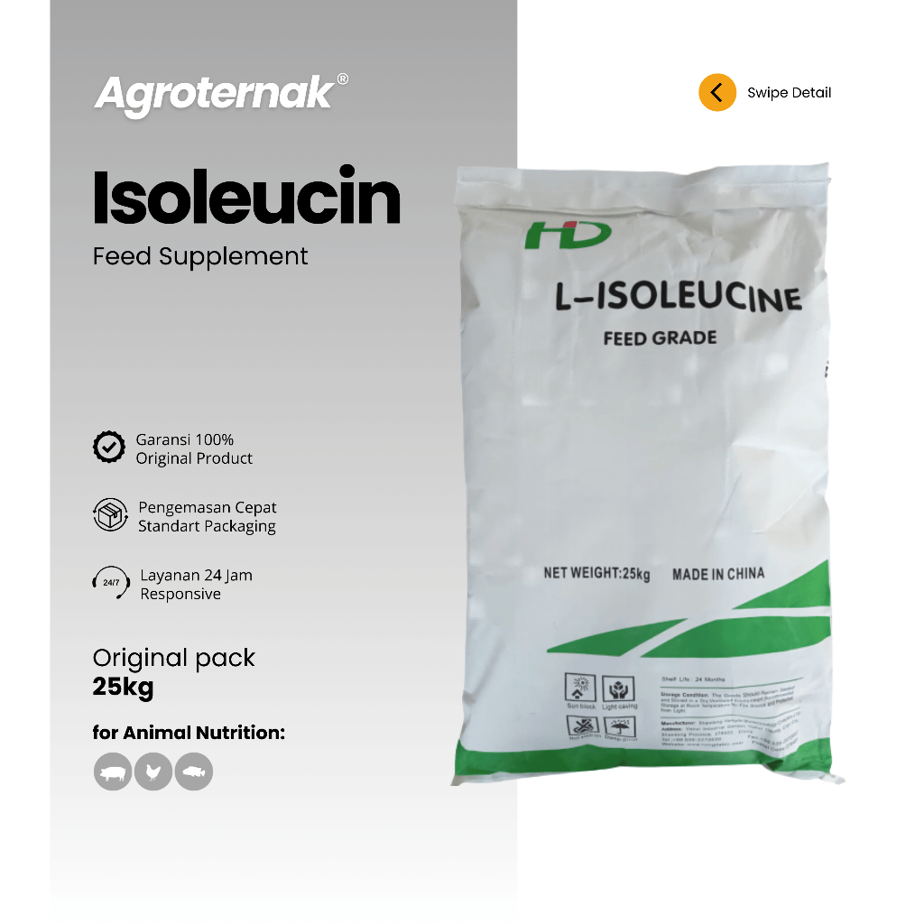 L-Isoleucine 90% 1kg Amino Protein Pembentuk Otot & Peningkat Bobot Hewan Ternak