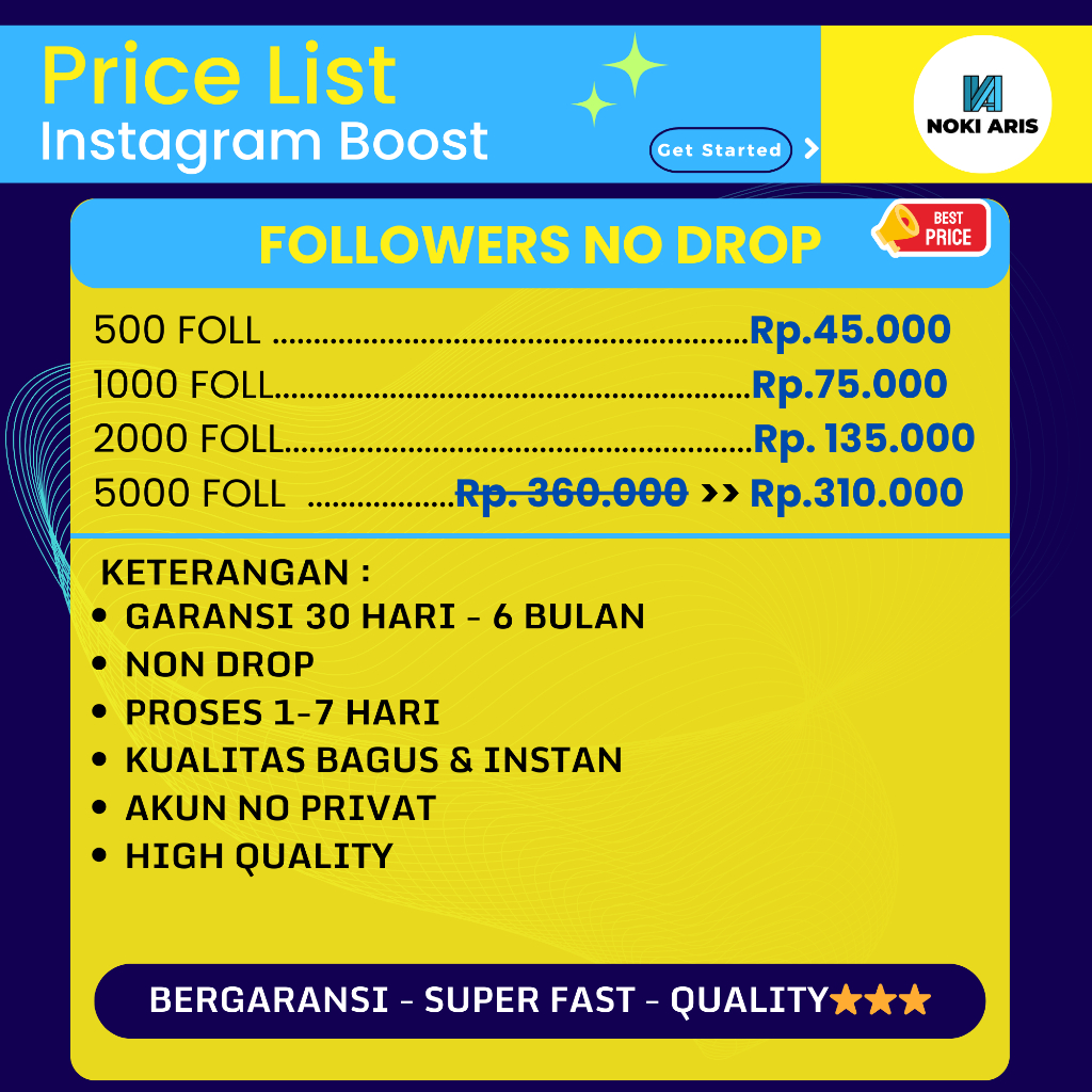 NO DROP Jasa Instagram Followers Berkualitas Bergaransi Permanen Aman