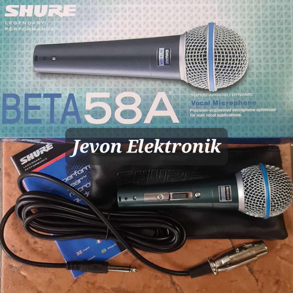 Mic Shure Beta 58A Switch Cable Original Vocal Microphone Beta58A Mik Asli Ori