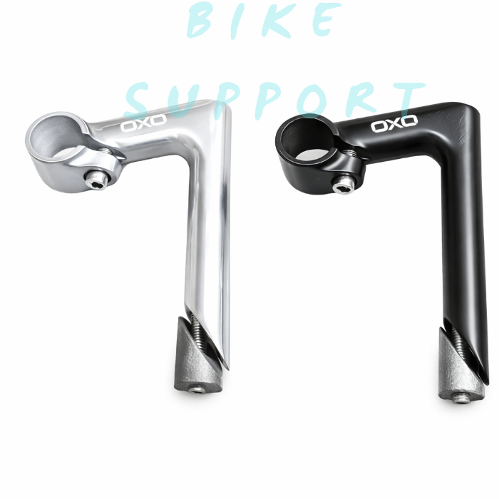 OXO Stem Bangau 22.2 Vintage Alloy Alumunium Hitam Krom 10cm Sepeda - Tiang Stir Bango Sepeda Federa